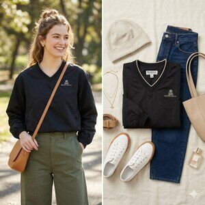 Monterey Club Women’s L Heavy Duty Golf Pullover – Pine Mountain Lake CC – Black